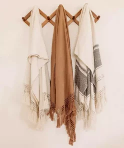 August Sage Marrón Alpaca Throw Blanket Home Goods