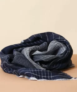 Studio Variously Auro Linen Scarf - Navy Accessories 10 Studio Variously Auro Linen Scarf - Navy Accessories