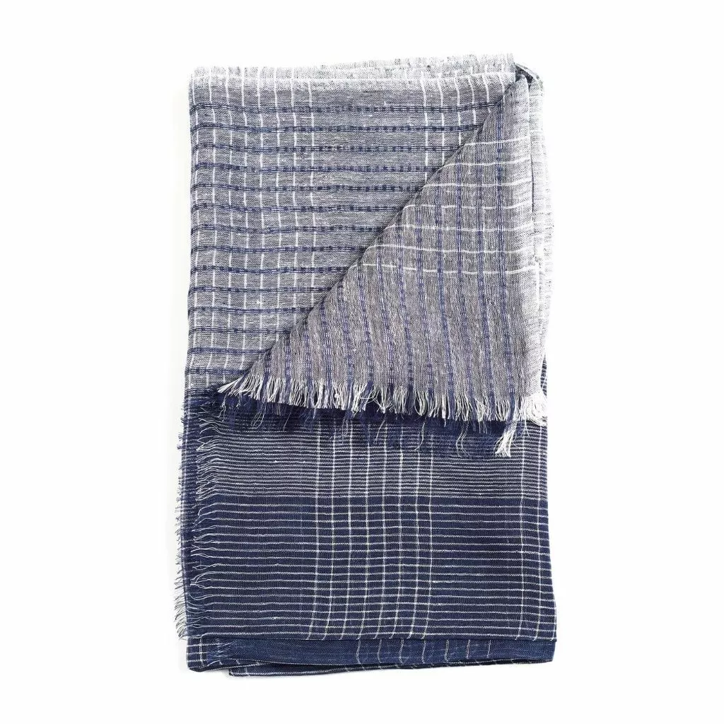 Studio Variously Auro Linen Scarf - Navy Accessories 6 Studio Variously Auro Linen Scarf - Navy Accessories