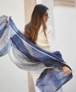 Studio Variously Auro Linen Scarf - Navy Accessories