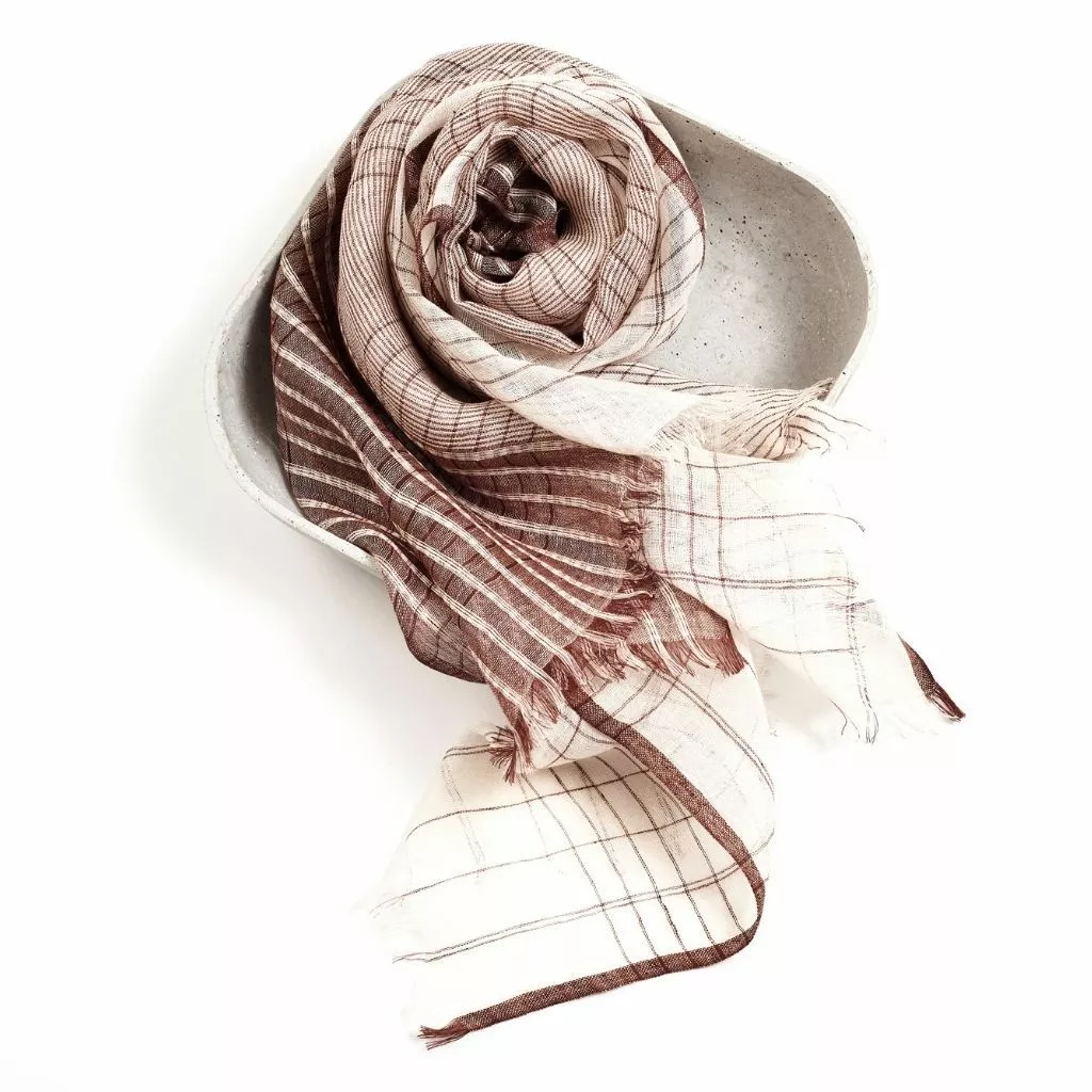 Studio Variously Auro Linen Scarf - White Accessories 4 Studio Variously Auro Linen Scarf - White Accessories