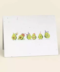 Cute Root Greeting Cards Avocado Birthday Party Plantable Cards - 10 Pack
