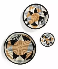 Azizi Life Home Goods Boutique Diversiform Woven Bowls - Gray