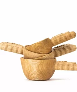 Azizi Life Home Goods Ruby Wooden Measuring Cup Set 14 Azizi Life Home Goods Ruby Wooden Measuring Cup Set