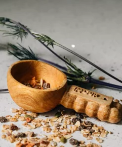 Azizi Life Home Goods Ruby Wooden Measuring Cup Set 13 Azizi Life Home Goods Ruby Wooden Measuring Cup Set