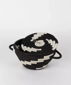 Azizi Life Woven Pot Basket With Lid Home Goods