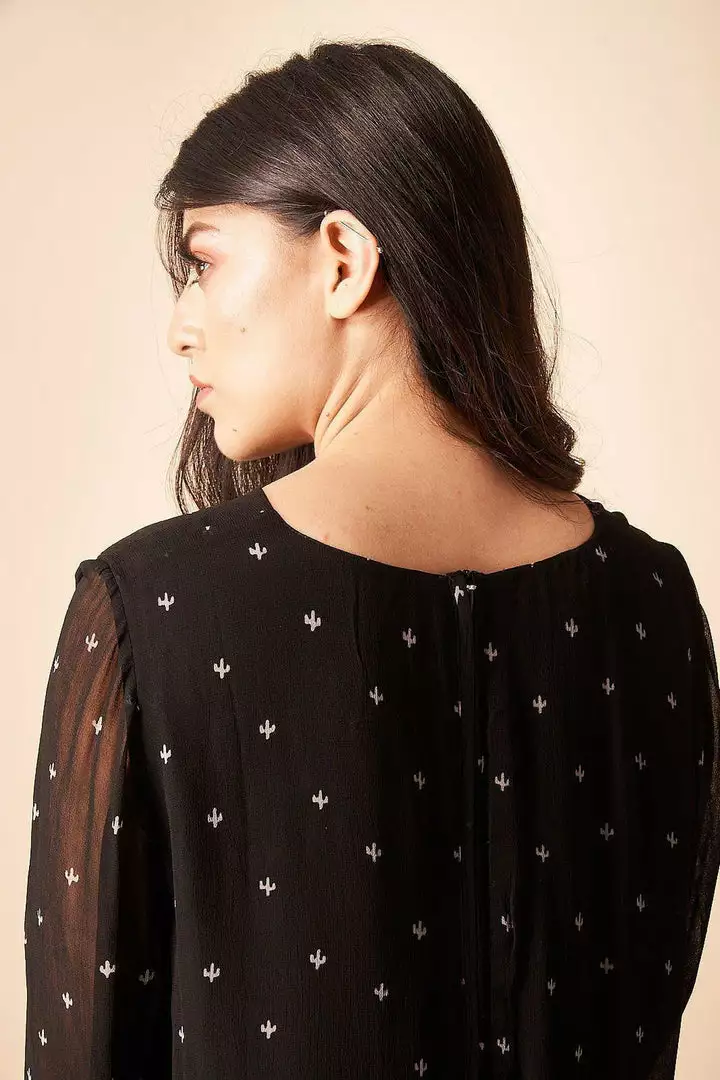 Symbology Baby Cacti Shift Dress - Black + Cream Clothing 4 Symbology Baby Cacti Shift Dress - Black + Cream Clothing