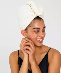 Ettitude Bamboo Waffle Hair Towel - Natural