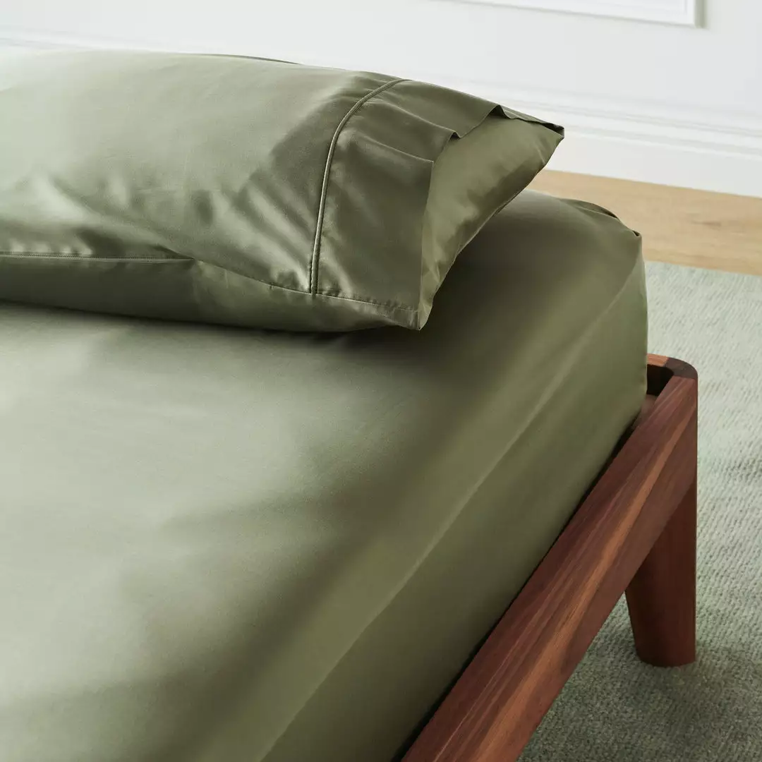 Ettitude Bamboo Sateen Fitted Sheet - Moss Best Sellers 1 Ettitude Bamboo Sateen Fitted Sheet - Moss Best Sellers