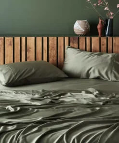 Ettitude Bamboo Sateen Fitted Sheet - Moss Best Sellers