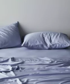 Ettitude Bamboo Sateen Fitted Sheet - Sky Home Goods