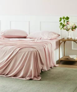 Ettitude Bamboo Sateen Flat Sheet - Rose Sustainable Materials
