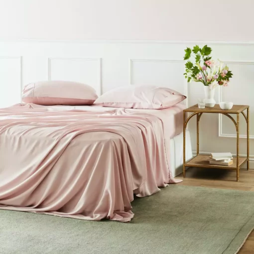 Ettitude Bamboo Sateen Flat Sheet - Rose Sustainable Materials
