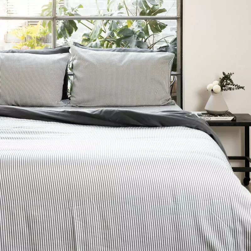 Ettitude Sustainable Materials Bamboo Sateen Pillowcase Set - Slate Stripes 3 Ettitude Sustainable Materials Bamboo Sateen Pillowcase Set - Slate Stripes