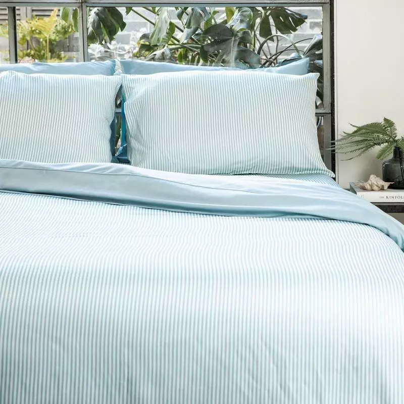 Ettitude Bamboo Sateen Pillowcase Set - Starlight Blue Stripes 3 Ettitude Bamboo Sateen Pillowcase Set - Starlight Blue Stripes