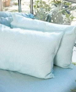 Ettitude Bamboo Sateen Pillowcase Set - Starlight Blue Stripes