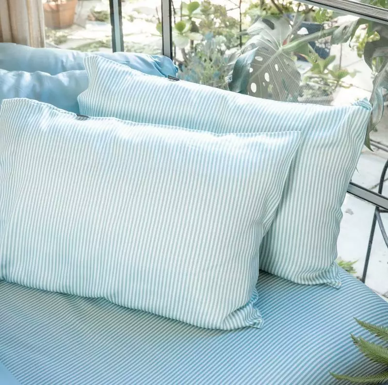 Ettitude Bamboo Sateen Pillowcase Set - Starlight Blue Stripes 1 Ettitude Bamboo Sateen Pillowcase Set - Starlight Blue Stripes