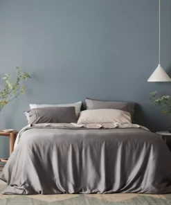 Ettitude Bamboo Sateen Plus Duvet Cover - Fog