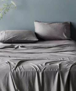 Ettitude Sustainable Materials Bamboo Sateen Plus Flat Sheet - Fog