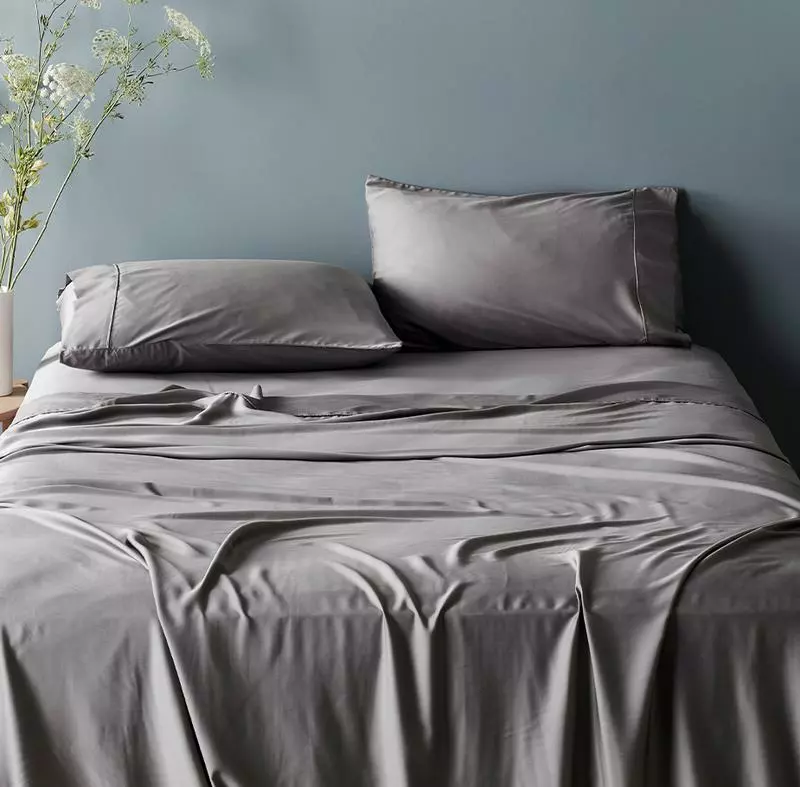 Ettitude Sustainable Materials Bamboo Sateen Plus Flat Sheet - Fog 1 Ettitude Sustainable Materials Bamboo Sateen Plus Flat Sheet - Fog
