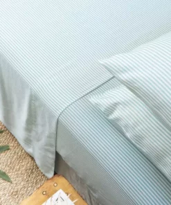 Ettitude Sustainable Materials Bamboo Sateen Sheet Set - Starlight Blue Stripes 6 Ettitude Sustainable Materials Bamboo Sateen Sheet Set - Starlight Blue Stripes