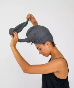 Ettitude Bamboo Waffle Hair Towel - Slate