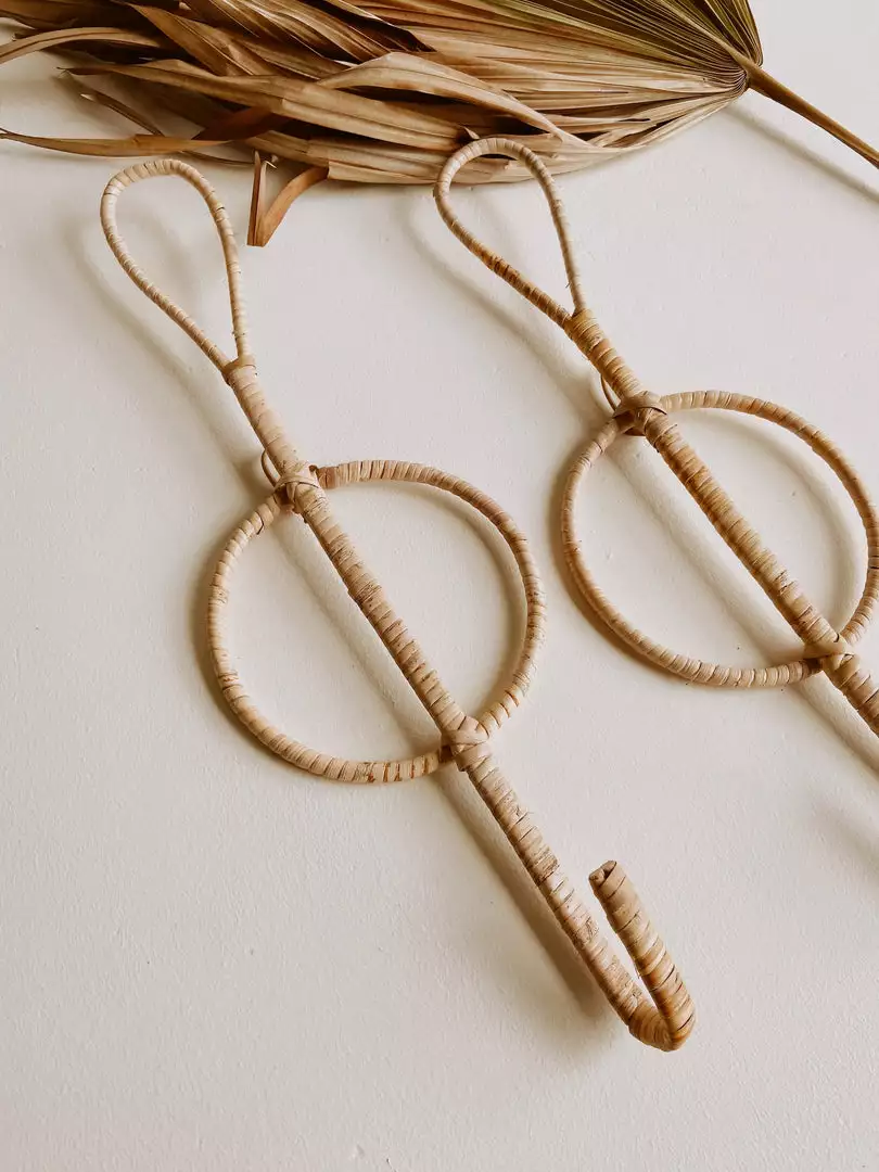 Village Thrive Banyak Rattan Wall Hook Set Home Goods 6 Village Thrive Banyak Rattan Wall Hook Set Home Goods