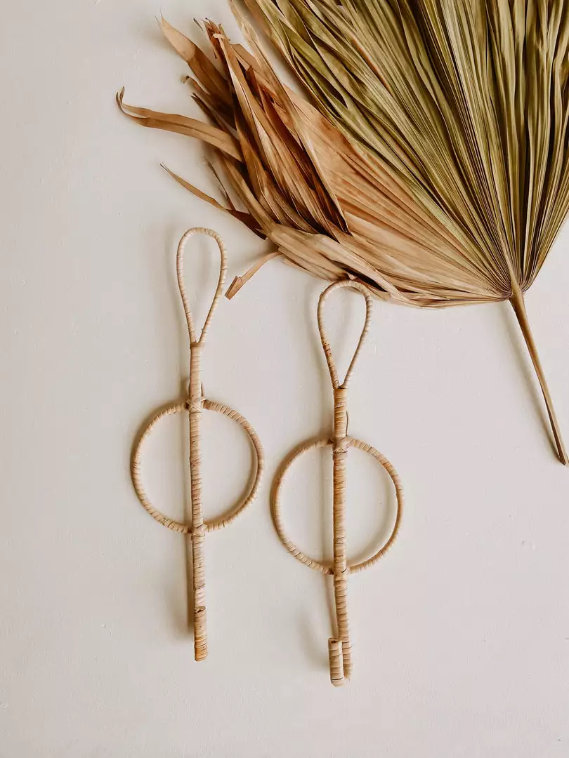 Village Thrive Banyak Rattan Wall Hook Set Home Goods 1 Village Thrive Banyak Rattan Wall Hook Set Home Goods