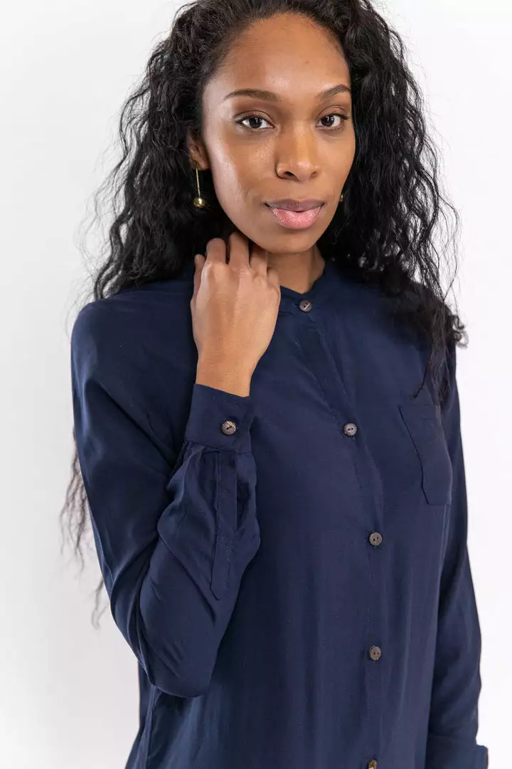 Tonlé Bayon Upcycled Button Up Tunic 3 Tonlé Bayon Upcycled Button Up Tunic