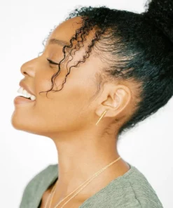 Sara Patino Jewelry Handcrafted Be Present Recycled Gold Earrings