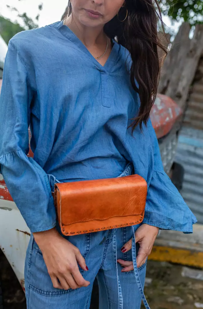 Purse & Clutch Leather Belt Bag - Russet Brown 5 Purse & Clutch Leather Belt Bag - Russet Brown