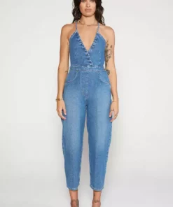 ÉTICA New Arrivals Birdie Halter Jumpsuit - River Rock 6 ÉTICA New Arrivals Birdie Halter Jumpsuit - River Rock