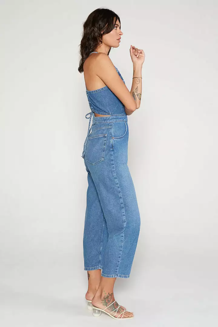 ÉTICA New Arrivals Birdie Halter Jumpsuit - River Rock 4 ÉTICA New Arrivals Birdie Halter Jumpsuit - River Rock