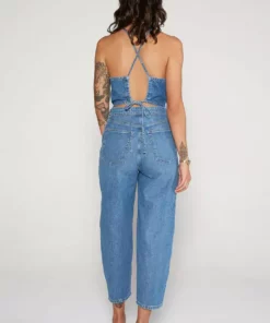 ÉTICA New Arrivals Birdie Halter Jumpsuit - River Rock