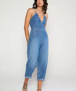 ÉTICA New Arrivals Birdie Halter Jumpsuit - River Rock
