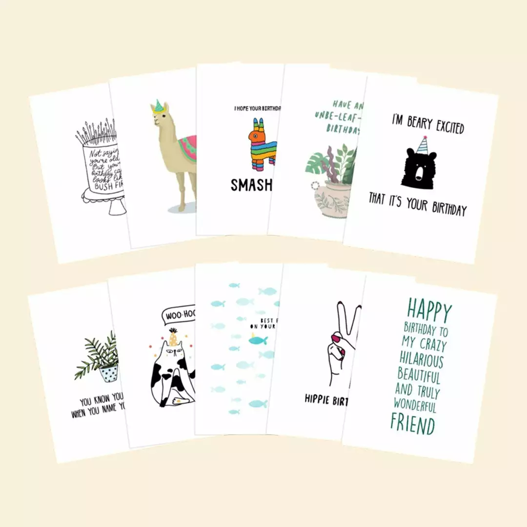 Cute Root Birthday Variety Plantable Cards - 10 Pack Greeting Cards 1 Cute Root Birthday Variety Plantable Cards - 10 Pack Greeting Cards