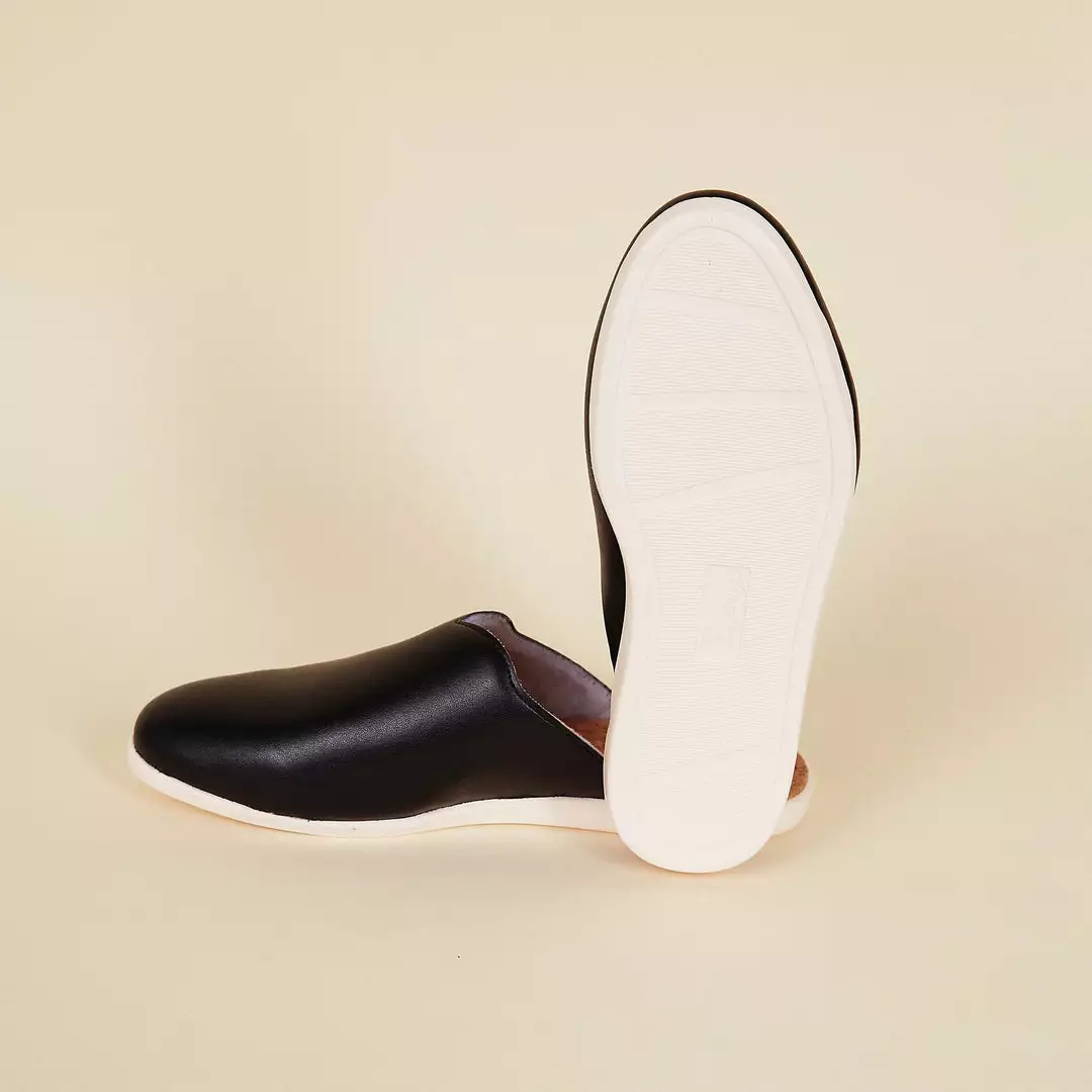 Dooeys Black Apple Leather House Mule 3 Dooeys Black Apple Leather House Mule