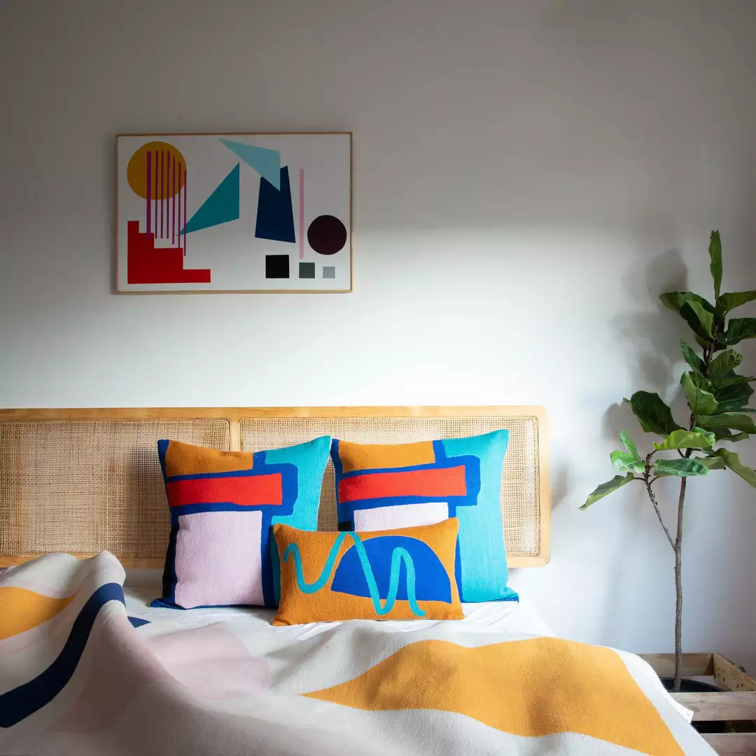 Leah Singh Blah Blah Squiggle Wool Lumbar Pillow Cover 3 Leah Singh Blah Blah Squiggle Wool Lumbar Pillow Cover