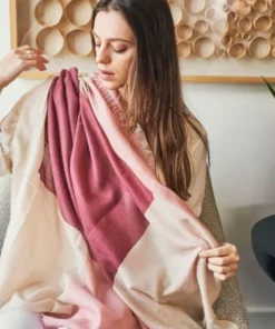 Studio Variously Rosewood Blok Silk And Cashmere Scarf Accessories