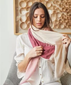 Studio Variously Rosewood Blok Silk And Cashmere Scarf Accessories