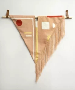 Leah Singh Home Goods Blush Wool Fringe Tapestry