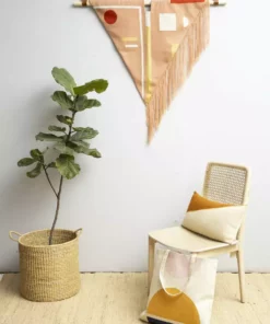 Leah Singh Home Goods Blush Wool Fringe Tapestry