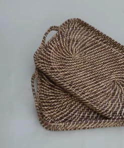 Amara Brown + Natural Rattan Rectangle Tray New Arrivals