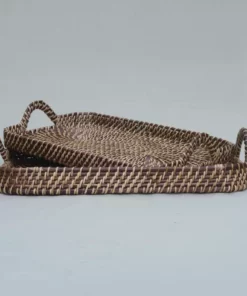 Amara Brown + Natural Rattan Rectangle Tray New Arrivals