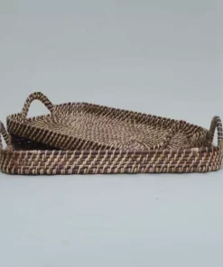 Amara Brown + Natural Rattan Rectangle Tray New Arrivals