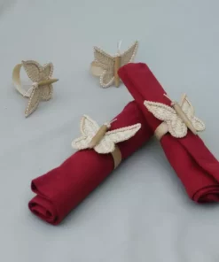 Amara Butterfly Bamboo Napkin Ring Set