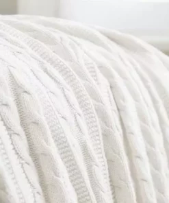 Looma Home Goods Cable Knit Throw Blanket