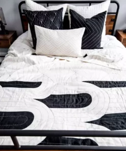 Anchal Canopy Throw Quilt - Charcoal