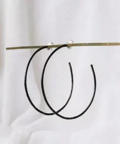 CÂPÂ Jewelry Large Basic Black Hoop Earrings