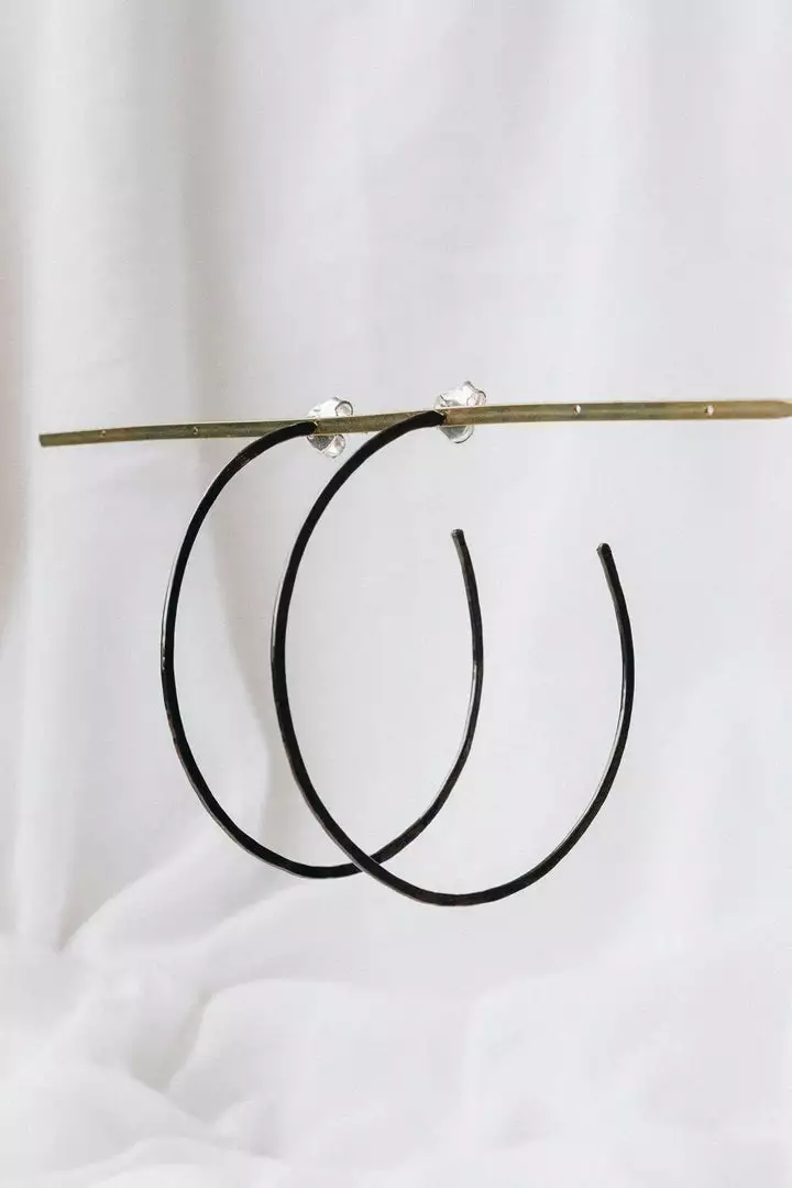 CÂPÂ Jewelry Large Basic Black Hoop Earrings 1 CÂPÂ Jewelry Large Basic Black Hoop Earrings